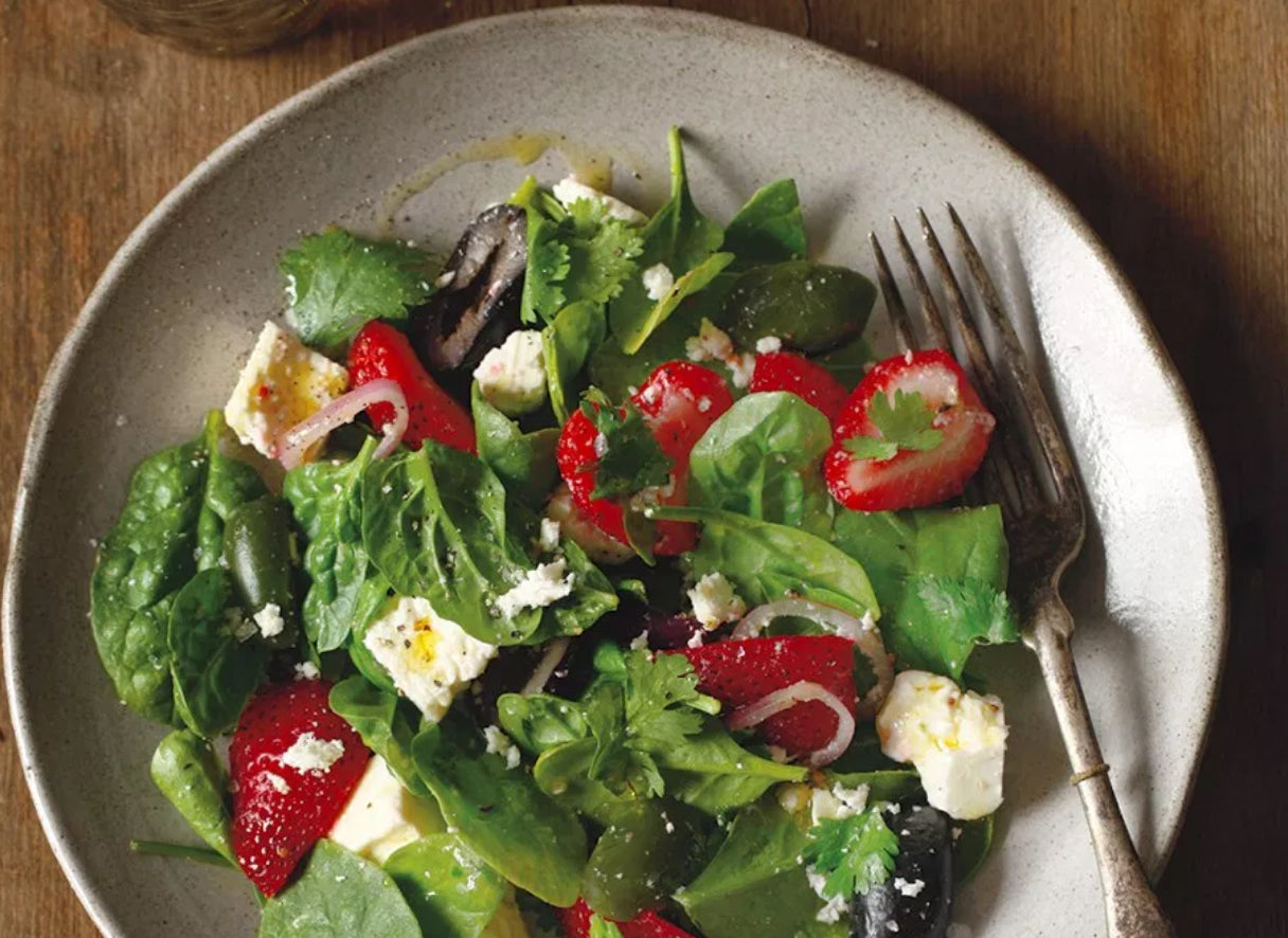 Pickled Feta Salad with Cerignola Olives & Strawberries