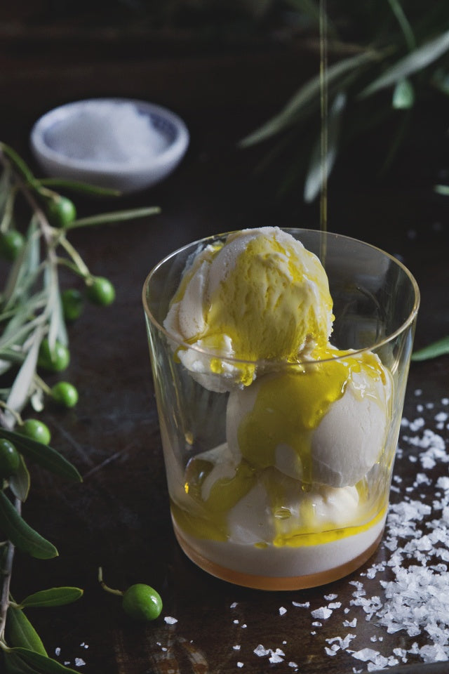 Vanilla Ice Cream With Extra Virgin Olive Oil And Sea Salt